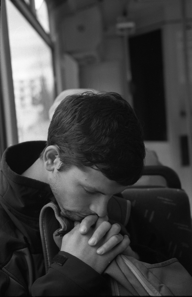 Kiev 4 - New Scan - Tired Young Man in the Tram 1
