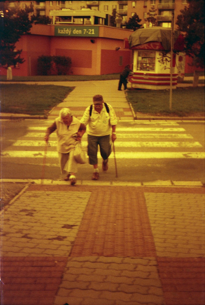 Smena 8M - Redscale - Elderly Couple on Crosswalk
