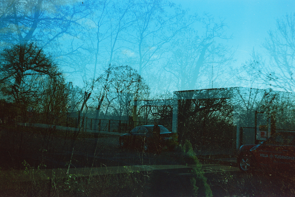 Smena 8M - Villa Tugendhat and Trees (double exposure)