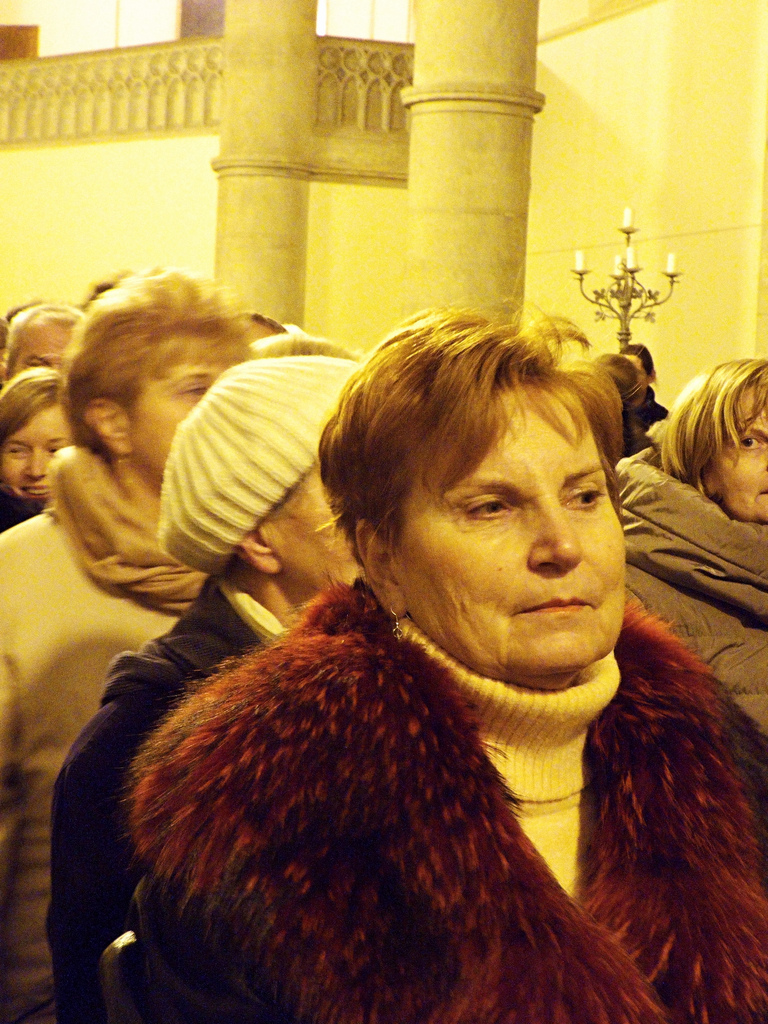 People Leaving the Red Church in Brno