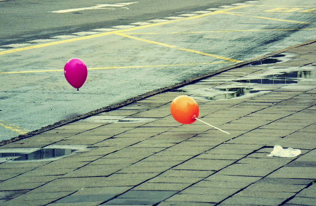 Balloons Going to Cross the Street